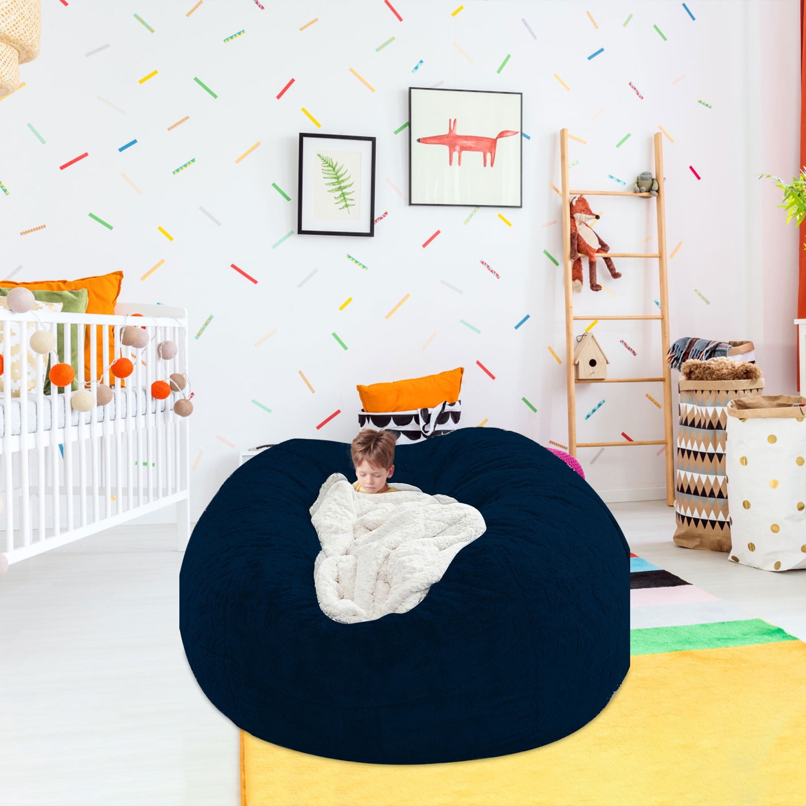 Oversized Bean Bag Chair - CSSAD BeanBag Chairs for Adults, Living Room Furniture Sofa with Inner Bag, Round Fluffy Couch for Bedroom College Dorm