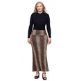 thumbnail image 4 of Women's 24Seven Comfort Apparel Animal Print Foldover Waist Maxi Skirt Color: Wine Multi Size: 1X, 4 of 4