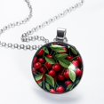 thumbnail image 2 of Cherry Glass Circular Pendant Necklace - Women's Jewelry, 2 of 5