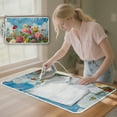 thumbnail image 3 of ZIATUBLES Floral Butterfly Sky Print Portable Ironing Mat Pad Multifunctional Ironing Blanket Foldable Ironing Board Replacement for Washer Dryer Countertop, 31.5" x 19.6", 3 of 7
