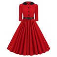 thumbnail image 2 of Vestido de fiesta informal estilo pin up para mujer, estilo retro, con mangas 3/4, estilo rockabilly vintage de los años 60 y 50, de los años 60 y 1950, 2 of 5