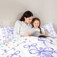 thumbnail image 4 of Manfei Girls Purple Letter Monogrammed A Twin Comforter Sets 3-Piece,Kids Teens Polka Dots Ribbon Bow Knot Bedding Set,Breathable Home Decor, 4 of 6