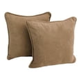 thumbnail image 3 of 18-inch Double-corded Solid Microsuede Square Throw Pillows with Inserts (Set of 2) - Java, 3 of 4