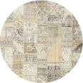 thumbnail image 1 of Ahgly Company Indoor Round Contemporary Light French Beige Brown Patchwork Area Rugs, 6' Round, 1 of 6
