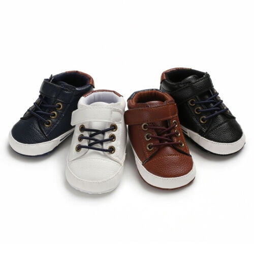 Baby Boy Girl Soft Leather Pre Walker Crib Shoe Sneaker Newborn to 18 Months 