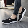 thumbnail image 6 of DLWKIPV Breathable Knit Slip-On Shoes for Women - Lightweight Comfort Flats for Daily WalkinAg & Work(BL+WH,10), 6 of 6