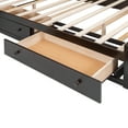 thumbnail image 4 of New Queen Size Wooden Bed With All-in-One Cabinet, Shelf and Sockets,Twin XL Trundle,Espresso, 4 of 10