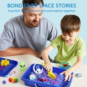 Klever Kits Sensory Bin, Outer Space Themed with Glow-in-The-Dark Alien Figure, Play Sand Toy Gifts for Boys Girls Age 3+