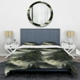 thumbnail image 3 of Designart "Moody Misty Forest II" Green Abstract Bedding Covert Set - Modern & Contemporary Bed Set With 2 Shams, 3 of 5