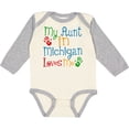 thumbnail image 3 of Inktastic My Aunt in Michigan Loves Me Boys or Girls Long Sleeve Baby Bodysuit, 3 of 5