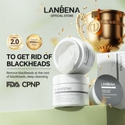 Lanbena Aloe Blackheads Remover Cream Nose Pore Strips Face Mask, 30g+60 Pcs