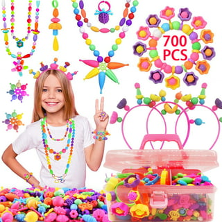 Lnkoo 480pcs Bead Kids Set for Jewelery Making - Craft Beads Kits for Little Girls DIY Necklaces Bracelet Children Games,Gift for Kids. Jewelry Beads