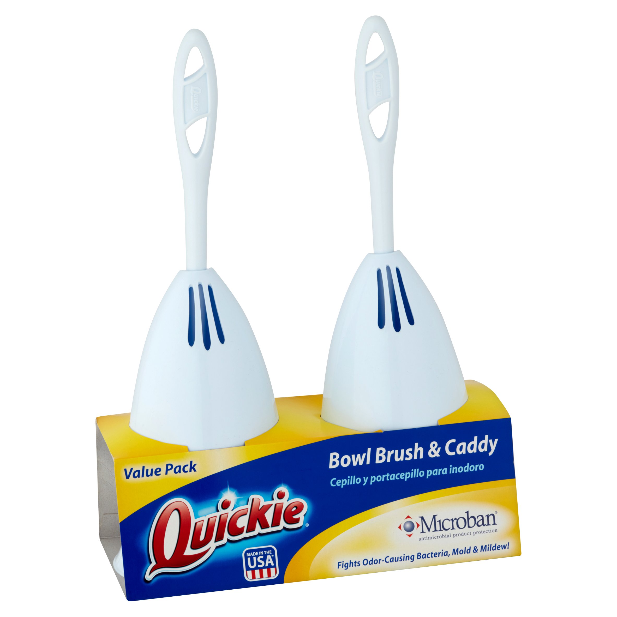 Microban® Quickie Bowl Brush Caddy Value Pack Bathroom Cleaner Decor