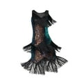 thumbnail image 1 of Vestido de baile latino para mujer, vestido de tango con borlas y flecos para fiesta temática de club y graduación. colorido m, 1 of 9