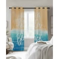 thumbnail image 4 of Blue Coastal Blackout Curtains for Bedroom Living Room Darkening Curtains 90 Inch Life Is Better At The Beach Beach Black Out Window Curtain Privacy Window Treatment Grommet Drapes 52"x90"x2, 4 of 9