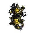 thumbnail image 1 of Globo con forma de estrella de cinco puntas, oro negro, Mylar, 95 x 60 cm, 1 of 2