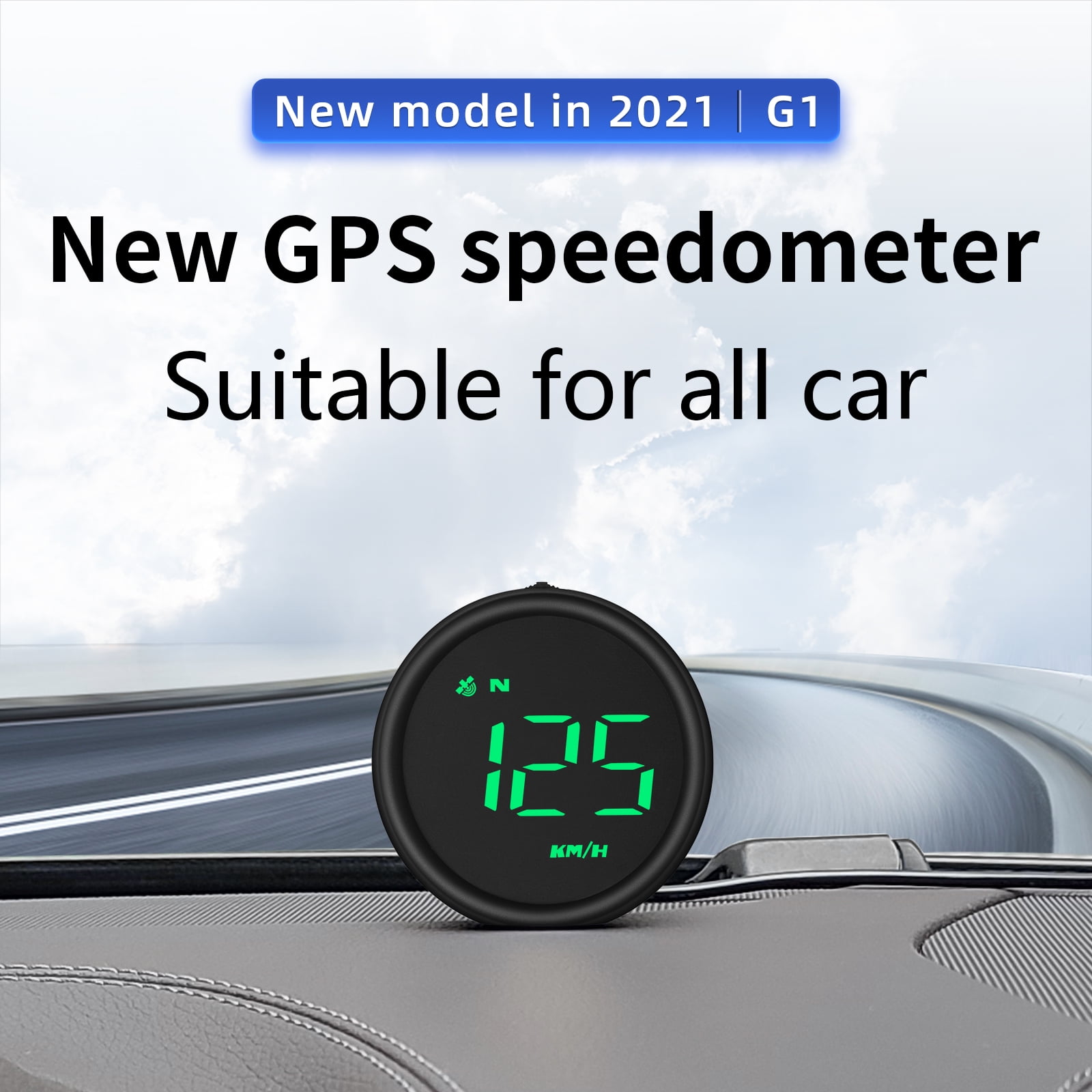 3.5" Car Digital GPS Speedometer Head Up Display Overspeed MPH/KM Warning Alarm