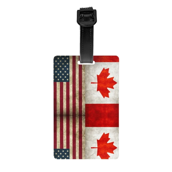 America Canada Flag Suitcase Travel Bag Labelsluggage Tag For Baggage Pvc Baggage Id Label Tag