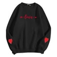 thumbnail image 4 of Valentines Crew Neck Sweatshirts Women Love Heart Graphic Shirts Casual Long Sleeve Valentines Day T Shirt Classic Fit Pullover Tops Soft Sweatshirts for Women, 4 of 4