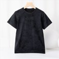 thumbnail image 2 of NIEWTR Kids Summer Batik Printed T-Shirts Quick Drying Short Sleeve Casual Tops for Boys Girls(Black,7-8 Years), 2 of 5