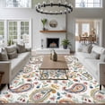 thumbnail image 3 of Rectangle Area Rugs 6 x 9 Ft, Paisley Flower Non-Slip Residential Carpet, Spring Watercolor Country Floral Leaf Plant Indoor Crawling Mats Runner Rugs for Living Room/Dining Room/Bedroom, 3 of 8