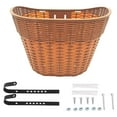 thumbnail image 3 of AMLESO Front Basket Storage Basket Carrier Easy to Install Bike Front Basket Cargo Rack for Grocery Shopping Cycling brown, 3 of 10
