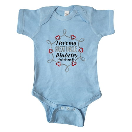 

Inktastic I Love My Great Uncle Diabetes Awareness Gift Baby Boy or Baby Girl Bodysuit