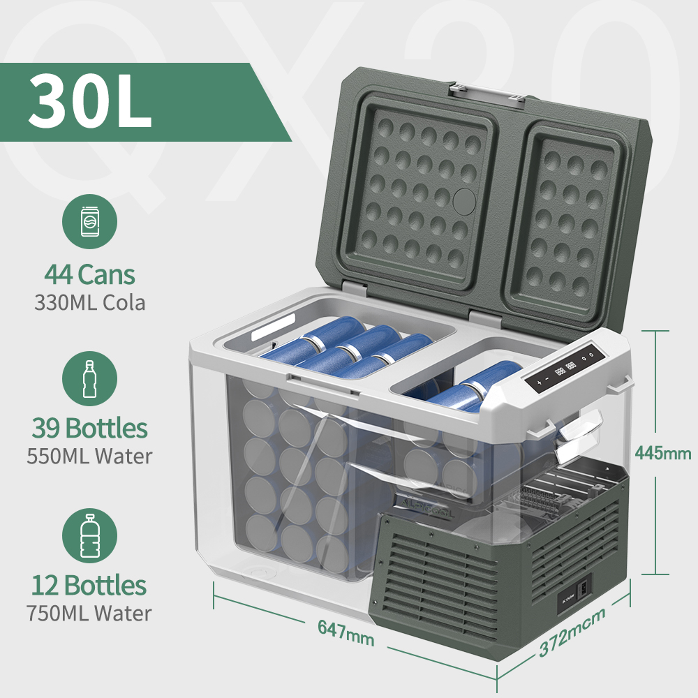 Alpicool Car Refrigerator, 34 qt Portable Refrigerator with Dual Zone 12v Freezer and Fridge,Fast cooling -4℉~68℉ for RV, Travel, Truck,Outdoor, Home,Camper