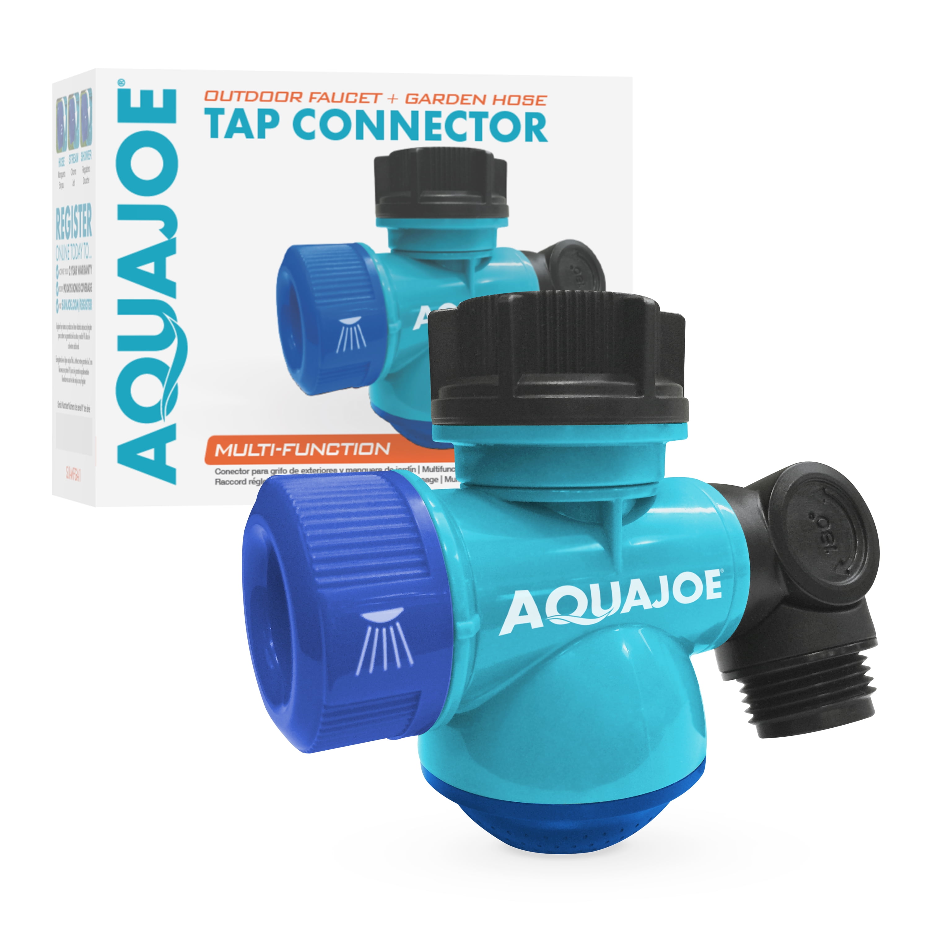 Aqua Joe Multi-Function Outdoor Faucet & Garden Hose Tap Connector