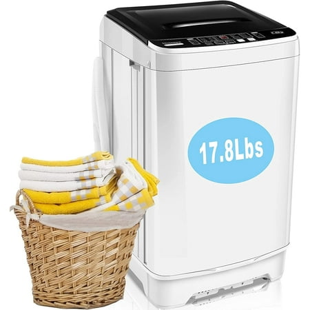 Qhomic Portable Washing Machine, 1.9 Cu.ft Fully Automatic Compact Washer, 10 Wash...