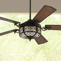 54" Casa Vieja Hermitage Rustic Indoor Outdoor Ceiling Fan with Dimmable LED Light Remote Control Golden Forged Walnut Damp Rated for Patio Exterior