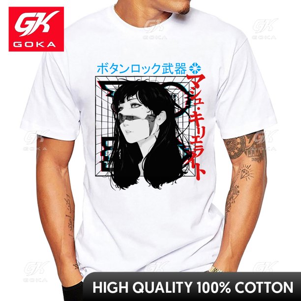 Ropa de calle japonesa Cyberpunk Cyborg Girl camisetas diseño novedoso camisetas estampadas Casual Hip Hop Cool camiseta Tops ropa Unisex