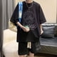thumbnail image 4 of Traje de verano estilo gofre para hombre, camiseta de manga corta, estilo Hong Kong, ropa de calle coreana, pantalones cortos informales, conjunto de dos piezas, 4 of 5