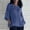 Blue, variant on Womens Plus Size $5,Women's Ladies Fashion Cropped Sleeves Round Neck Cotton Loose Shirt Blouse Wine XL