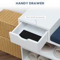 thumbnail image 4 of HOMCOM Banc à Chaussures avec Tiroir de Rangement, Armoire à Chaussures avec Coussin Blanc, 4 of 7