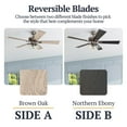 thumbnail image 4 of Prominence Home Glenmont 52" Pewter Ceiling Fan with 5 Blades, 3 Arm Seeded Glass Light Kit, Pull Chains & Reverse Airflow, 4 of 15
