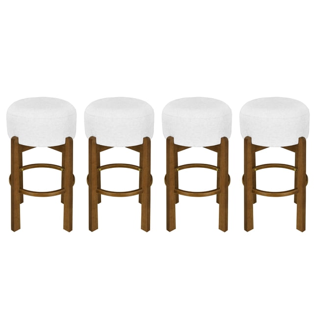 Vera Tabouret de Bar Rond d'Intérieur, Noyer Foncé