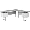 thumbnail image 1 of Pemberly Row Computer Desk Home Office Corner L Shape Work Laptop Metal Gray, 1 of 4