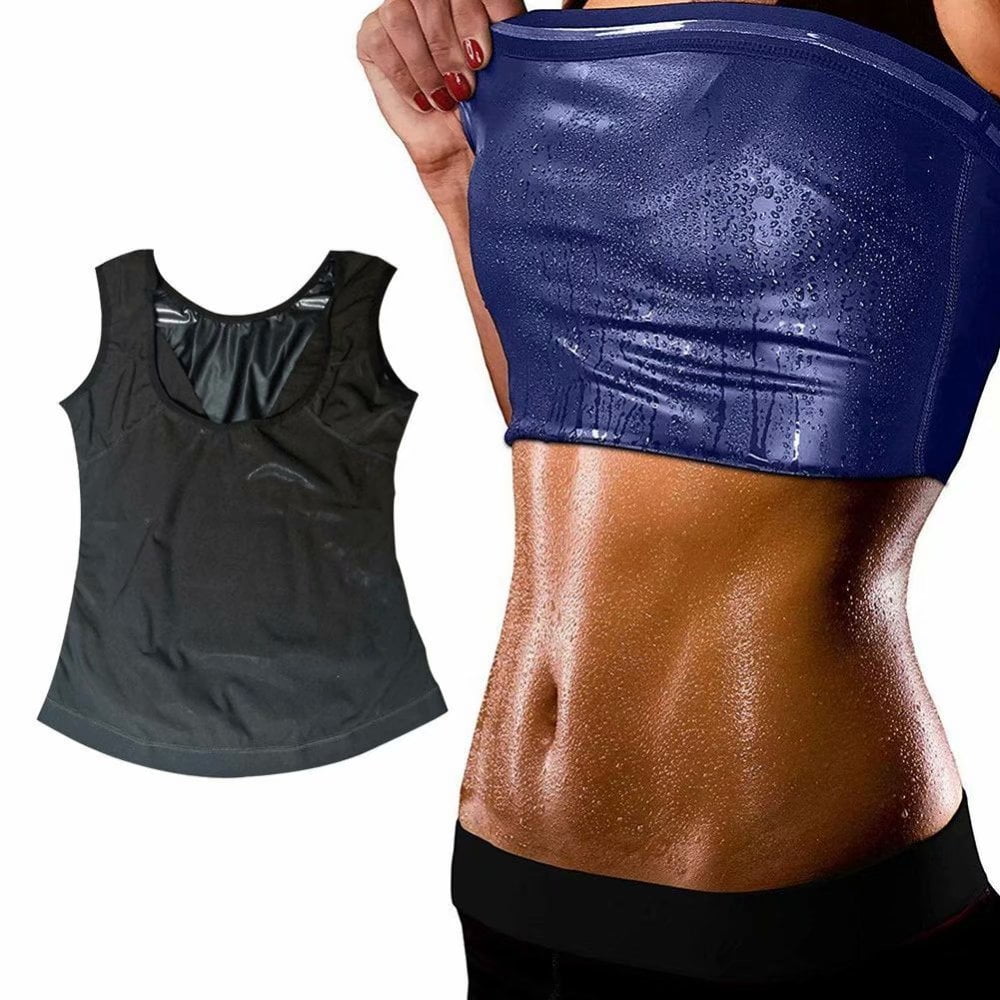 Sweat Shaper for Men Women Workout Tank Top Slimming Polymer Sauna Vest Black Walmart