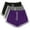 Purple, variant on 3-piece set Women's Lightweight Breathable Running Shorts - High-Waisted Athletic Shorts with Elastic Waist & Contrast Stripes for Summer Purple L