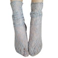 thumbnail image 1 of Reteo Girls Fishnet Summer Lace Socks Solid Color lace loose Ankle Mesh Slouch Loose Transparent Stockings, 1 of 4