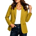 thumbnail image 3 of Plus Size Knit Blazer For Women, Solid Color Long Sleeve Cardigan Jacket With Pockets, Casual Business Work Office Blazer, Comfy Stretchy Suit Jacket Yellow XL, 3 of 6