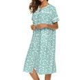 thumbnail image 4 of Ekouaer House Dress for Women with Pockets Button Down Duster Housecoat Short Sleeve Patio Dress Nightgown, 4 of 6