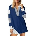 thumbnail image 2 of BLVB Womens Oversized Long Sleeve Sweatshirt Color Block V Neck Casual Loose Fall Pullover Tops, 2 of 7