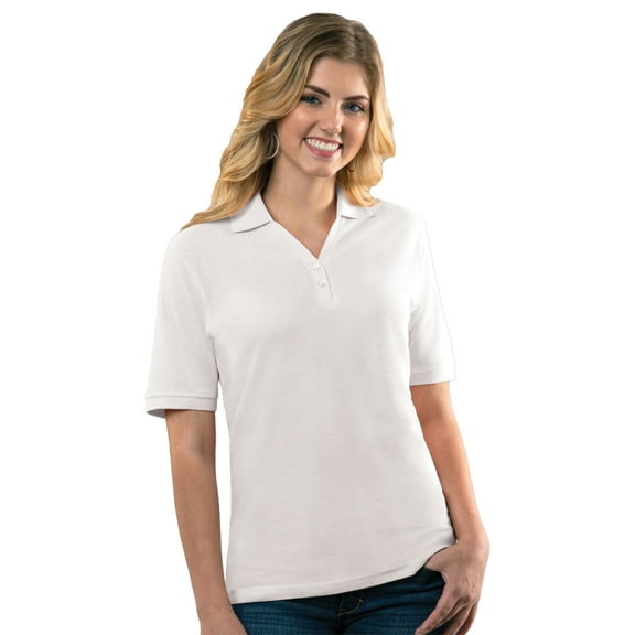BlueGeneration Ladies Soft Touch S/S Y-Placket Polo - White Extra Large Solid