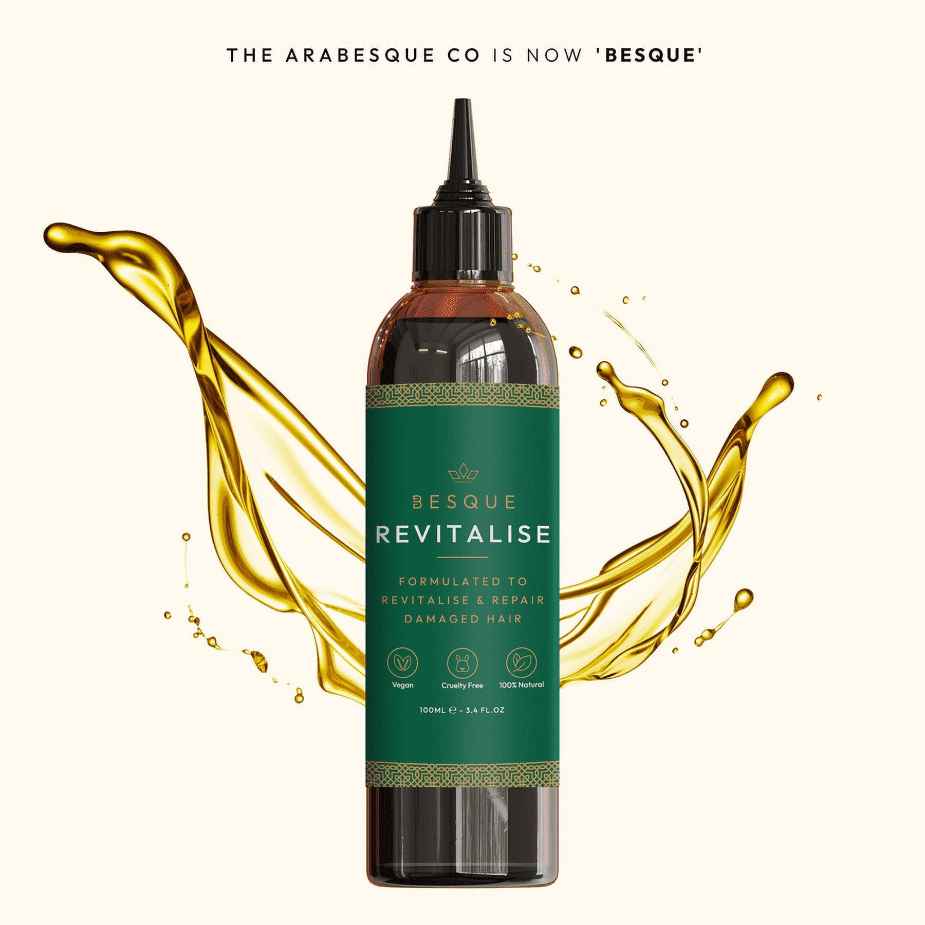 Besque Revitalise Hair Oil, Improves Appearance of Thinning Hair, Nourishes the Scalp and Helps Remove Product and Oil Buildup, Revitalize and Balance Your Scalp, 1.69 FL Oz