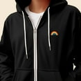 thumbnail image 5 of Dalix Rainbow Embroidered Zip Hoodie Fleece Long Sleeve Pocket Warm Soft Mens in Black 2XL XX-Large, 5 of 5
