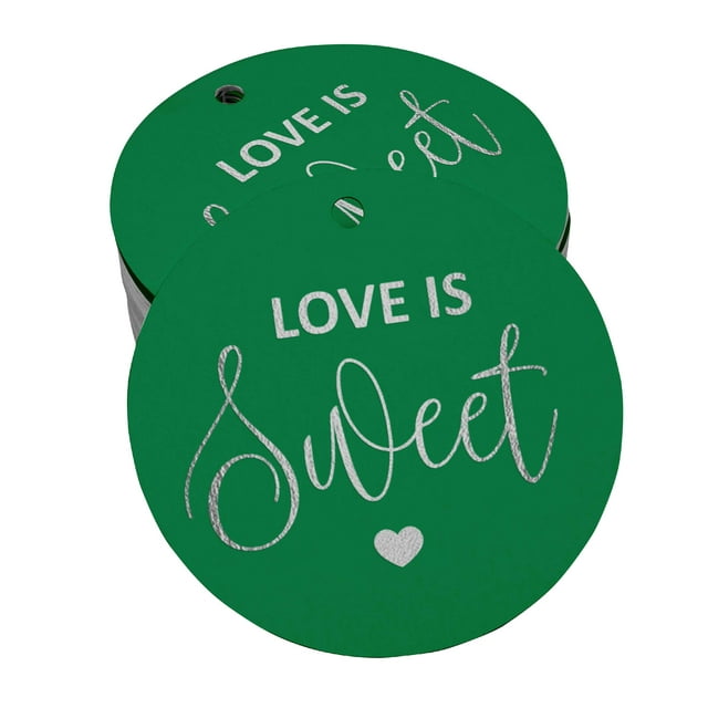 Inkdotpot Silver Foil Paper Hang Tags Love Is Sweet Wedding Favor Tags 100 Pieces