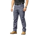 thumbnail image 2 of Dwelliawo Tactical Pants for Men Relaxed Fit Stretchy Work Pants Baggy Cargo Camo Pants Flex Carpenter Pant Multi Pockets Gray L, 2 of 5
