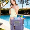 thumbnail image 2 of Mesh Beach Bag, Large Beach Tote with Zipper Pocket, Toys Pool Bag for Family Travel Vacation Cruise Essentials, 2 of 5